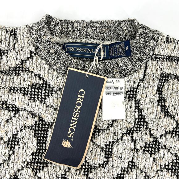 Vintage Crossings Celtic Knot Design Black Gray Cotton Blend Sweater NEW Size XL - Picture 7 of 8
